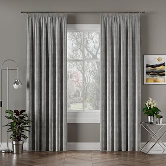 Zasłona gotowa na taśmie VELVI 140x250 chłodny szary