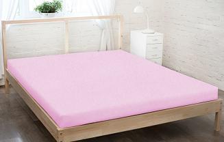 Prześcieradło frotte z gumką 90x200 jasny różowy GRUBE