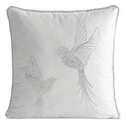 Poszewka dekoracyjna BLINK 45x45 Eurofirany biała srebrne kolibry