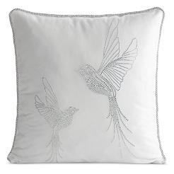 Poszewka dekoracyjna BLINK 45x45 Eurofirany biała srebrne kolibry