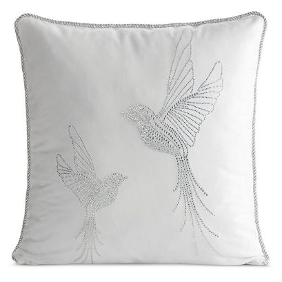 Poszewka dekoracyjna BLINK 45x45 Eurofirany biała srebrne kolibry