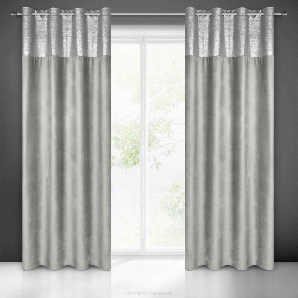 Zasłona gotowa na przelotkach PERI 140x250 Eurofirany srebrny