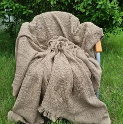 Narzuta dekoracyjna tkana 160x205 ROMBY beżowa