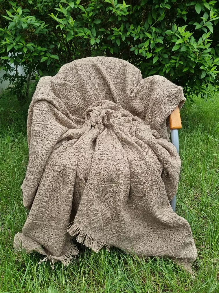Narzuta dekoracyjna tkana 160x205 ROMBY beżowa