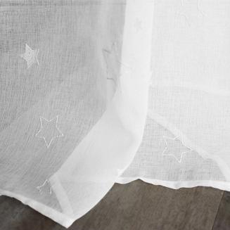 Firana gotowa na taśmie GALAXY 140x270 biała w gwiazdki świecąca w ciemności