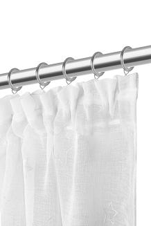 Firana gotowa na taśmie GALAXY 140x270 biała w gwiazdki świecąca w ciemności