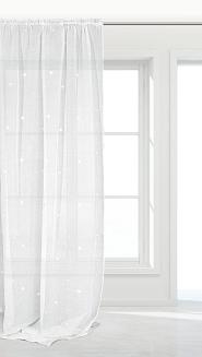 Firana gotowa na taśmie GALAXY 140x270 biała w gwiazdki świecąca w ciemności