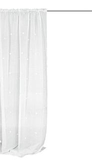 Firana gotowa na taśmie GALAXY 140x270 biała w gwiazdki świecąca w ciemności