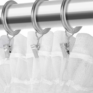 Firana gotowa na taśmie GALAXY 140x270 biała w gwiazdki świecąca w ciemności