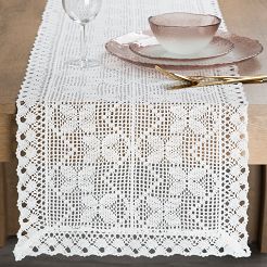 Obrus dekoracyjny MARTHA 40x180 Eurofirany biały
