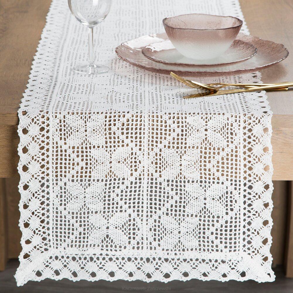 Obrus dekoracyjny MARTHA 40x180 Eurofirany biały