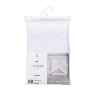 Firanka żakardowa gotowa na żabki LUCYNA 250x120 biała