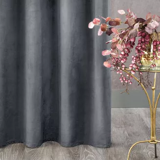 Zasłona gotowa na przelotkach ROSA 140x250 Design91 grafitowy