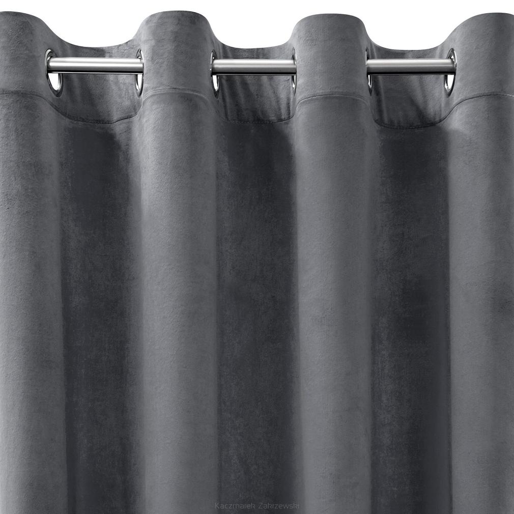 Zasłona gotowa na przelotkach ROSA 140x250 Design91 grafitowy