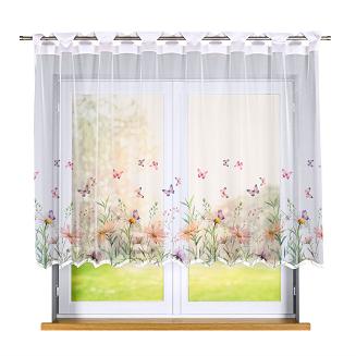 Firanka żakardowa na szelkach ŁĄKA Z MOTYLAMI 240x140 wielokolorowa