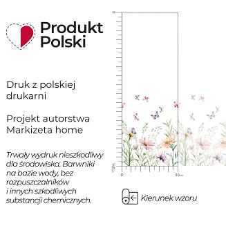 Firanka żakardowa na szelkach ŁĄKA Z MOTYLAMI 240x140 wielokolorowa