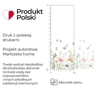 Firanka żakardowa na szelkach ŁĄKA Z MOTYLAMI 240x140 wielokolorowa