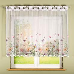 Firanka żakardowa na szelkach ŁĄKA Z MOTYLAMI 240x140 wielokolorowa