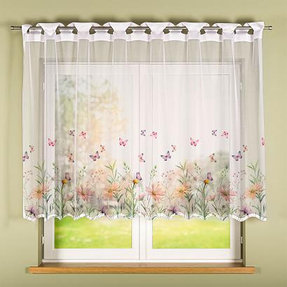 Firanka żakardowa na szelkach ŁĄKA Z MOTYLAMI 240x140 wielokolorowa