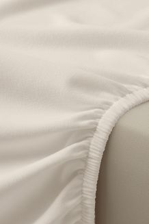 Prześcieradło flanelowe z gumką SIN 120x200 + 30 cm jasnobeżowe