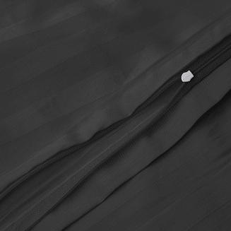 Pościel satyna bambusowo-bawełniana STRIPE BLACK 180x200 Darymex jednokolorowa czarna