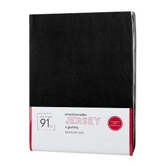 Prześcieradło jersey z gumką  90x200 Design91 czarny