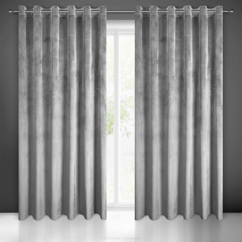 Zasłona gotowa na przelotkach MELANIE 215x250 Eurofirany szary