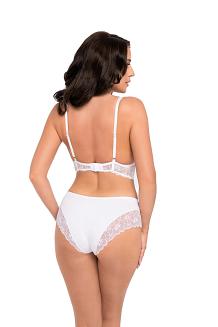 Figi damskie ze średnim stanem midi z koronką kod 194/1 białe