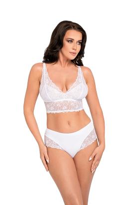 Figi damskie ze średnim stanem midi z koronką kod 194/1 białe