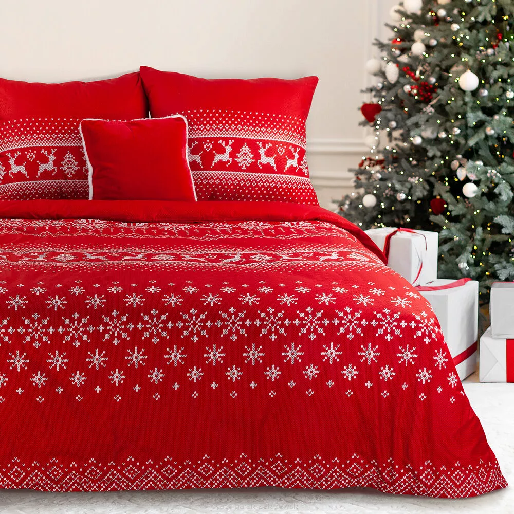 Komplet pościeli świąteczny NOEL 160x200 Eurofirany czerwony