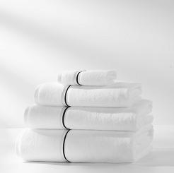 Ręcznik bawełniany LIBRE 30x30 biały z czarną bizą