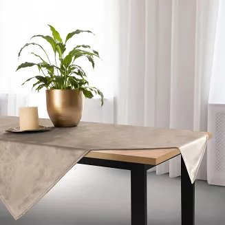 Obrus dekoracyjny SOFT 85x85 welurowy beżowy