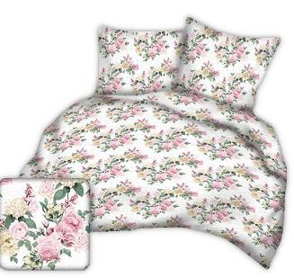 Pościel z kory I 160x200 wzór angielskie róże na białym tle