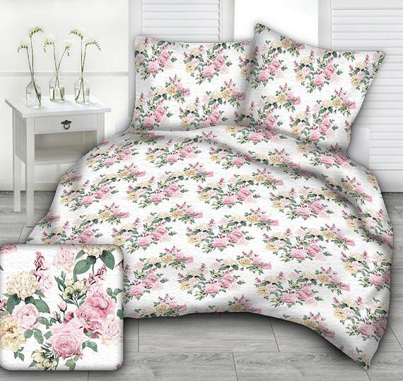 Pościel z kory I 160x200 wzór angielskie róże na białym tle