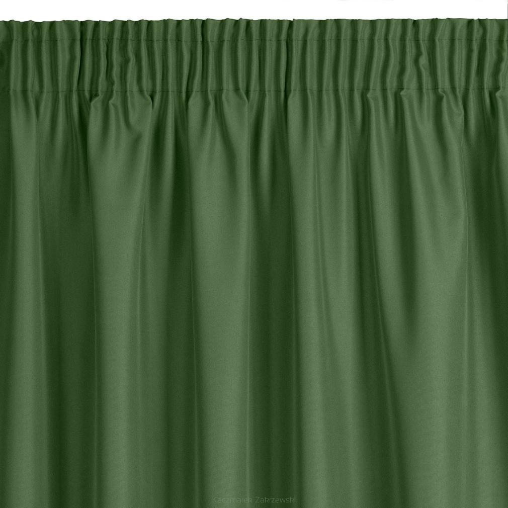 Zasłona gotowa na taśmie RITA 140x175 Eurofirany ciemnozielony