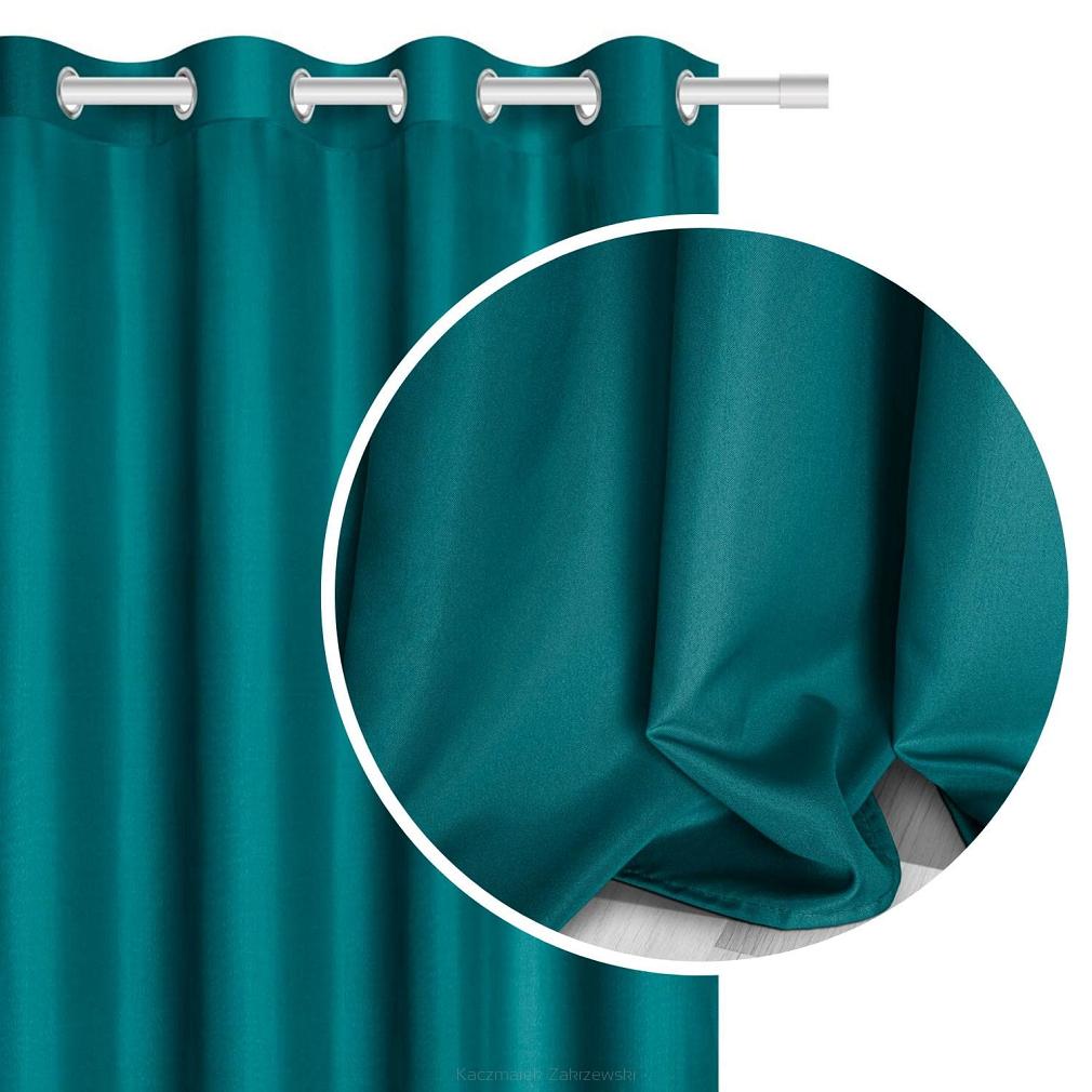 turkusowa zasłona gotowa 140x250 viva