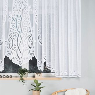 Firanka żakardowa gotowa na żabki POLA 500x160 biała
