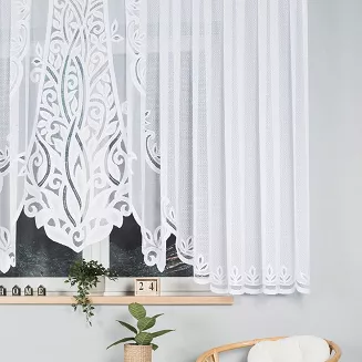 Firanka żakardowa gotowa na żabki POLA 500x160 biała