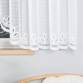 Firanka żakardowa gotowa na żabki POLA 500x160 biała