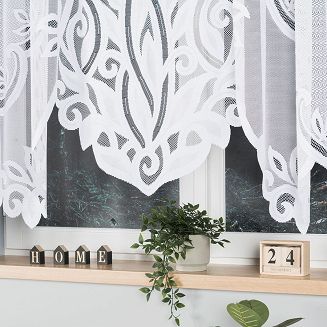 Firanka żakardowa gotowa na żabki POLA 500x160 biała