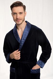 Szlafrok Męski Bonżurka LUNA kod 425 granatowy