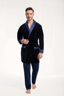 Szlafrok Męski Bonżurka LUNA kod 425 granatowy