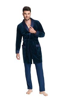 Szlafrok Męski Bonżurka LUNA kod 425 granatowy