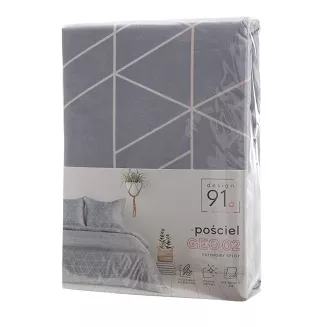 Pościel bawełniana GEO 160x200 Design91 stalowy