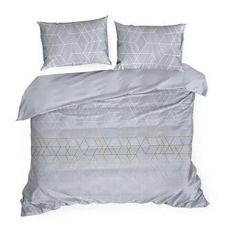 Pościel bawełniana GEO 160x200 Design91 stalowy