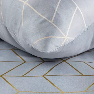 Pościel bawełniana GEO 160x200 Design91 stalowy