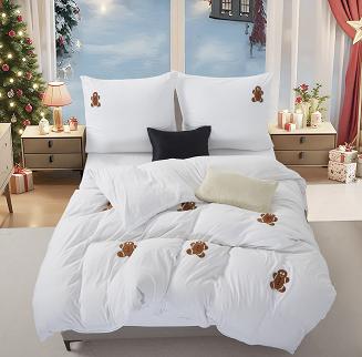 Biała świąteczna pościel w pierniczki ciasteczka 160x200 CUTY GINGERBREAD