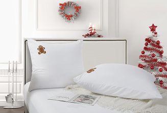 Biała świąteczna pościel w pierniczki ciasteczka 160x200 CUTY GINGERBREAD