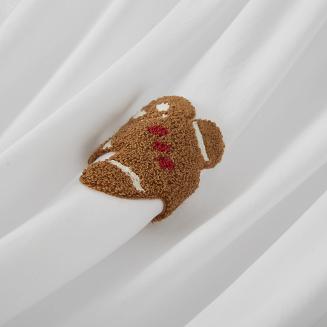 Biała świąteczna pościel w pierniczki ciasteczka 160x200 CUTY GINGERBREAD