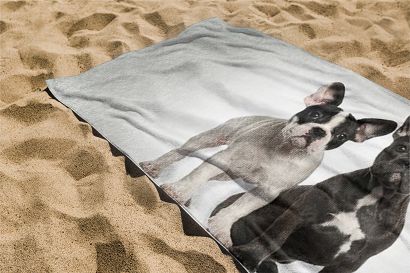 Ręcznik plażowy 100x180 szary buldog